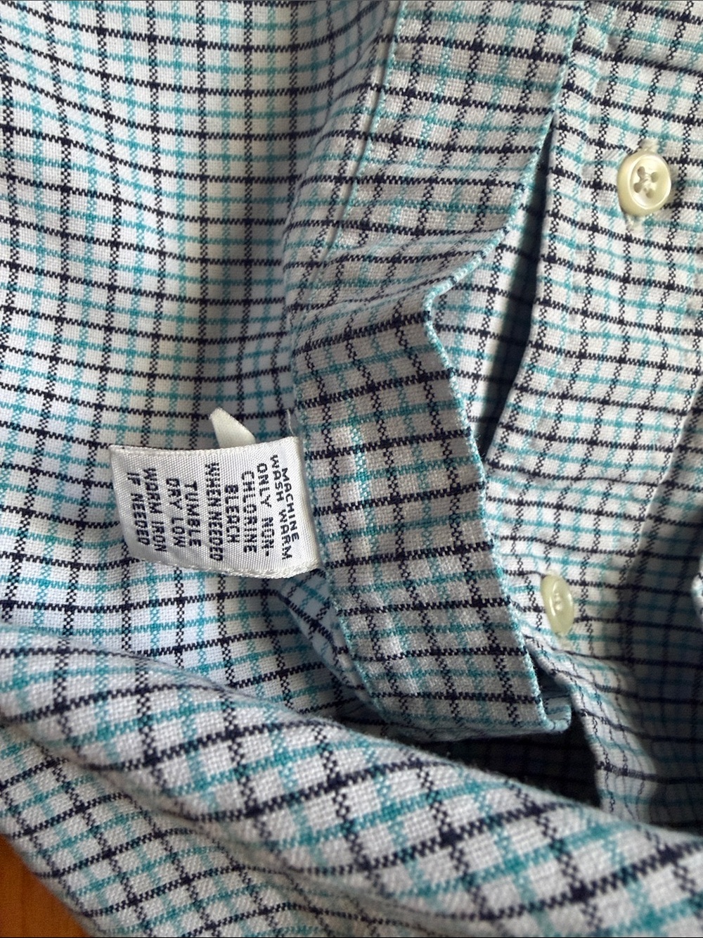 Ralph Lauren Light Blue and Navy Micro-Check Button-Down Shirt - Picture 12 of 14